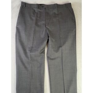 Wool Dress Pants Mens 42 Gray 100% Wool Flat Front Slacks Office Business